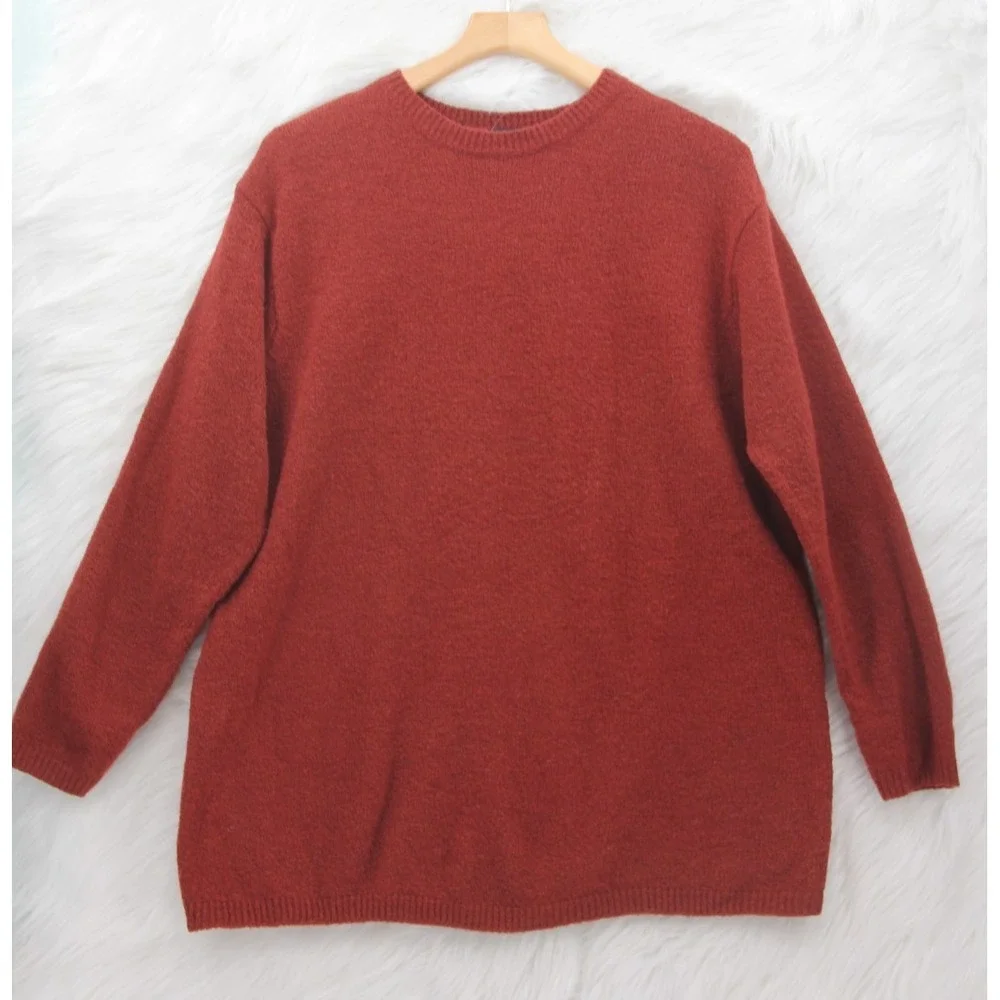 Vintage Limited Wool Orange Crewneck Pullover Sweater M Heritage Grandpacore